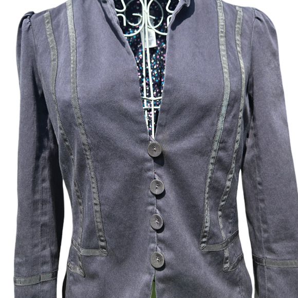 Marc Jacob's slate navy blazer with a floral lining and mandarin collar - Picture 7 of 7